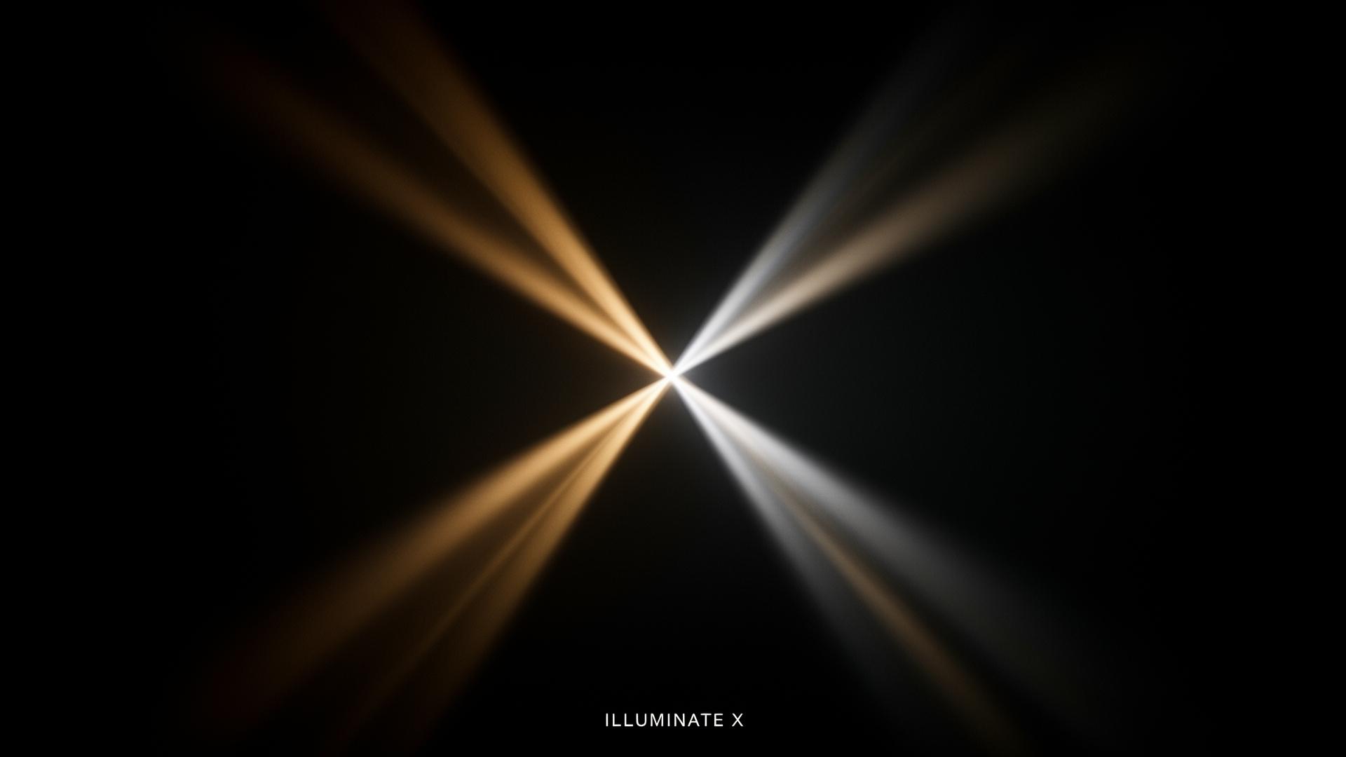 Dramatic light beams cutting through darkness